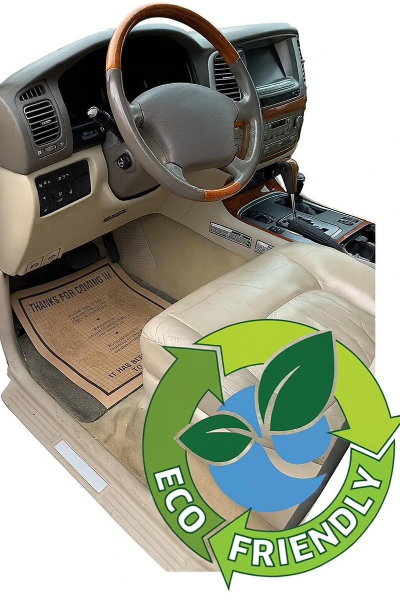 AutoMat EcoShield Recycled Brown Kraft Paper Disposable Automotive Floor Mat (Case of 50) - Image 1